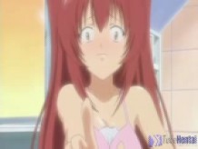 girls in the bathroom teasing a guy