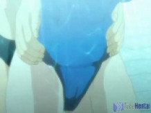 girl and boy fuck in the pool while friends watching